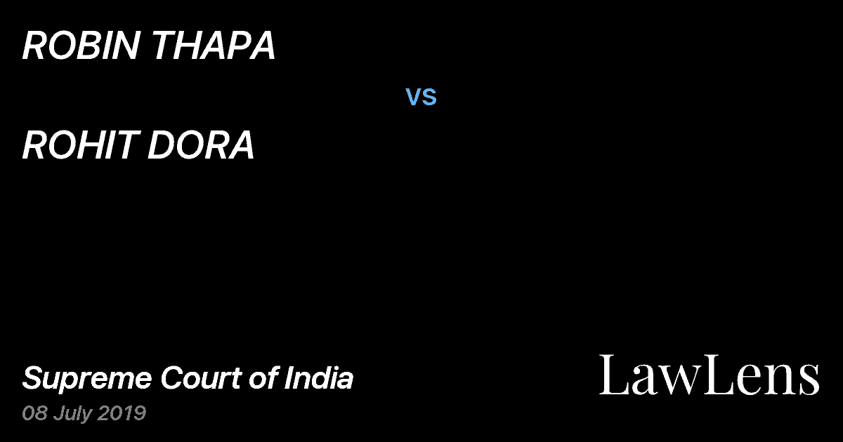 Preview image for ROBIN THAPA vs. ROHIT DORA