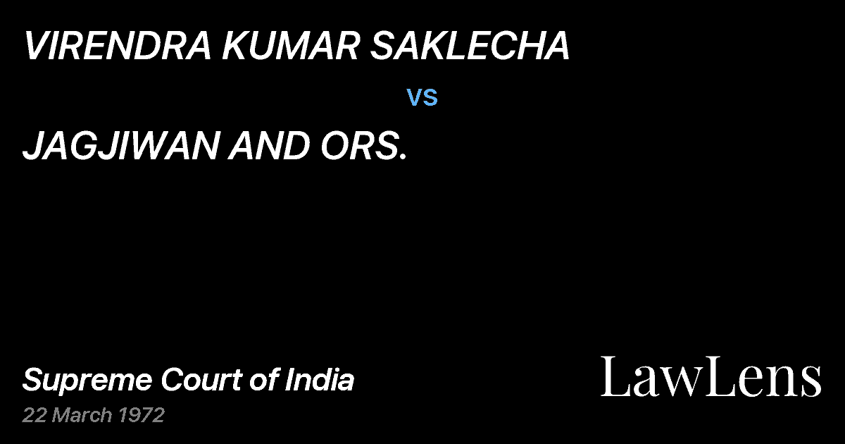 Preview image for VIRENDRA KUMAR SAKLECHA vs. JAGJIWAN AND ORS.