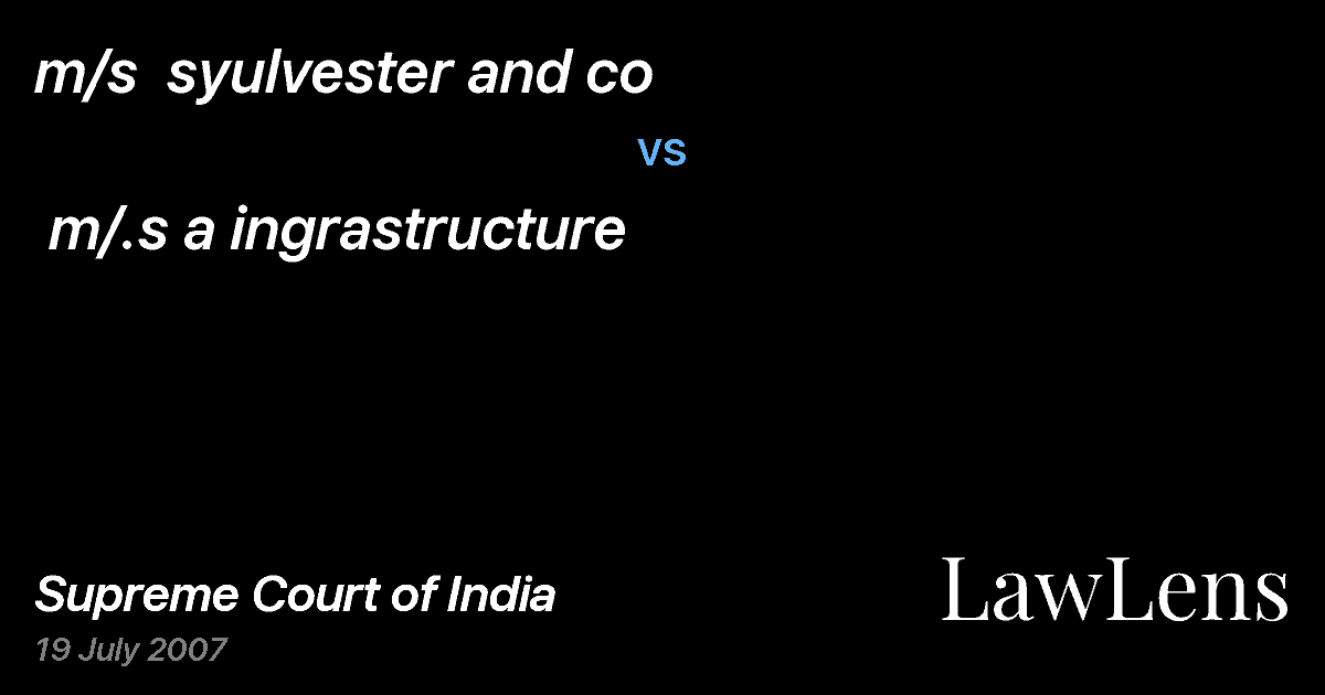 Preview image for m/s  syulvester and co  vs.  m/.s a ingrastructure