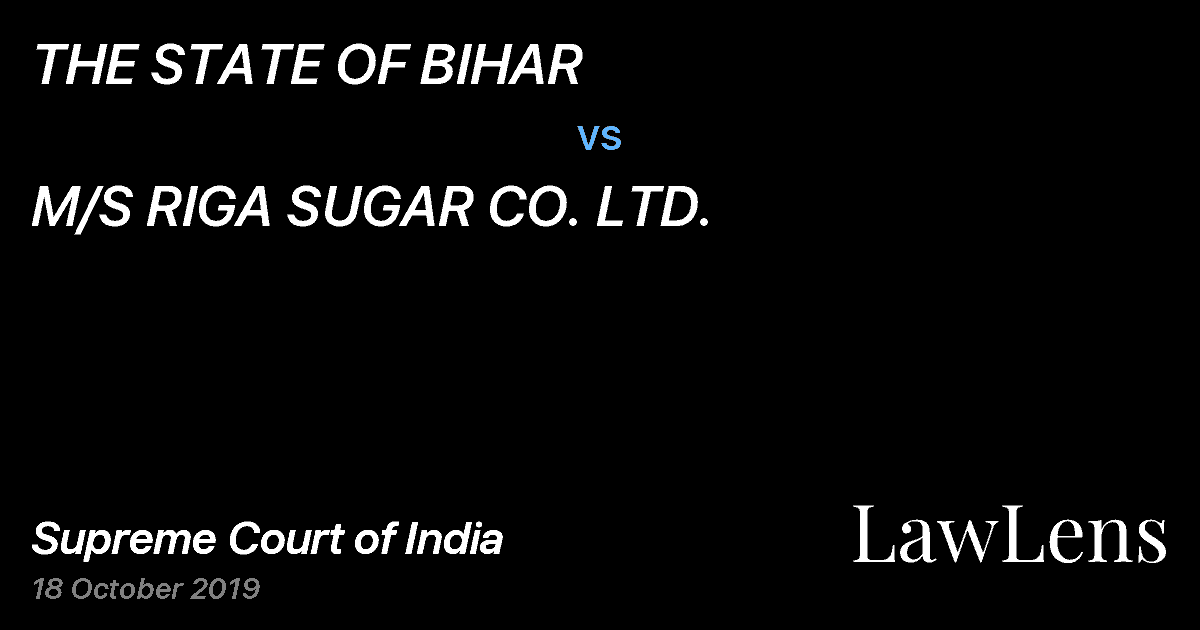 Preview image for THE STATE OF BIHAR vs. M/S RIGA SUGAR CO. LTD.