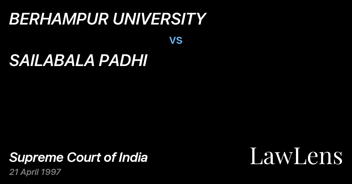Preview image for BERHAMPUR UNIVERSITY vs. SAILABALA PADHI