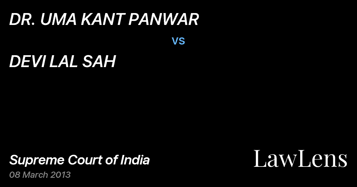 Preview image for DR. UMA KANT PANWAR vs. DEVI LAL SAH