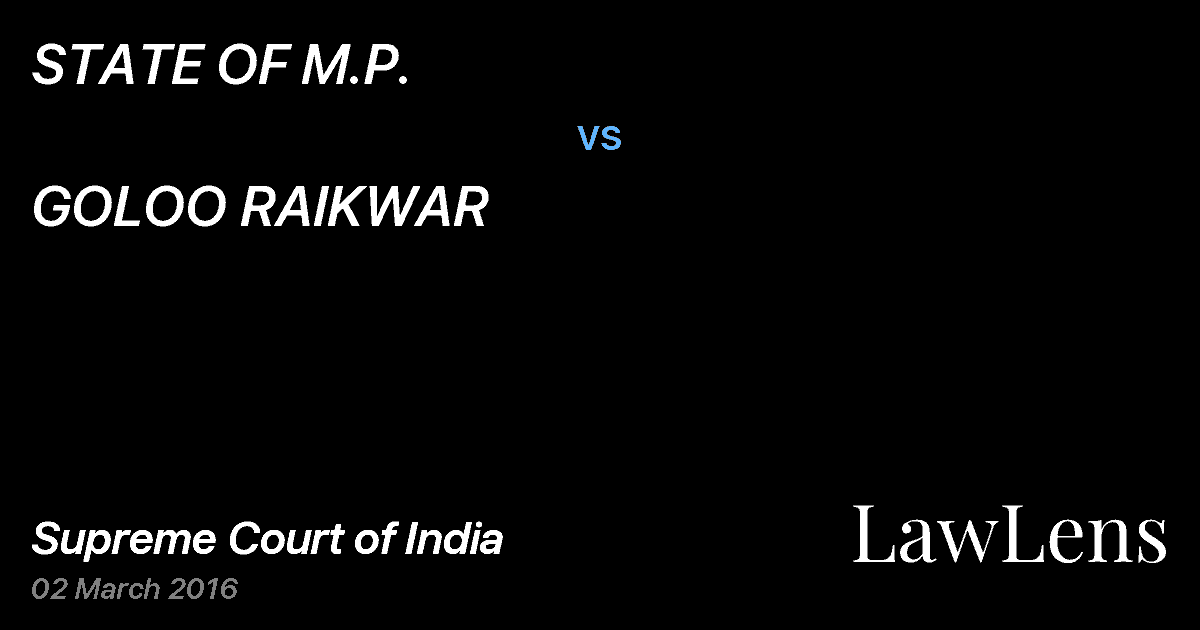 Preview image for STATE OF M.P. vs. GOLOO RAIKWAR