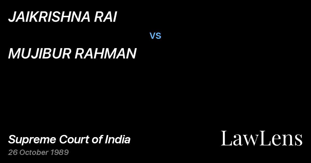 Preview image for JAIKRISHNA RAI vs. MUJIBUR RAHMAN
