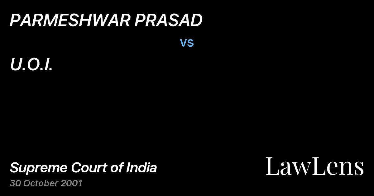 Preview image for PARMESHWAR PRASAD vs. U.O.I.