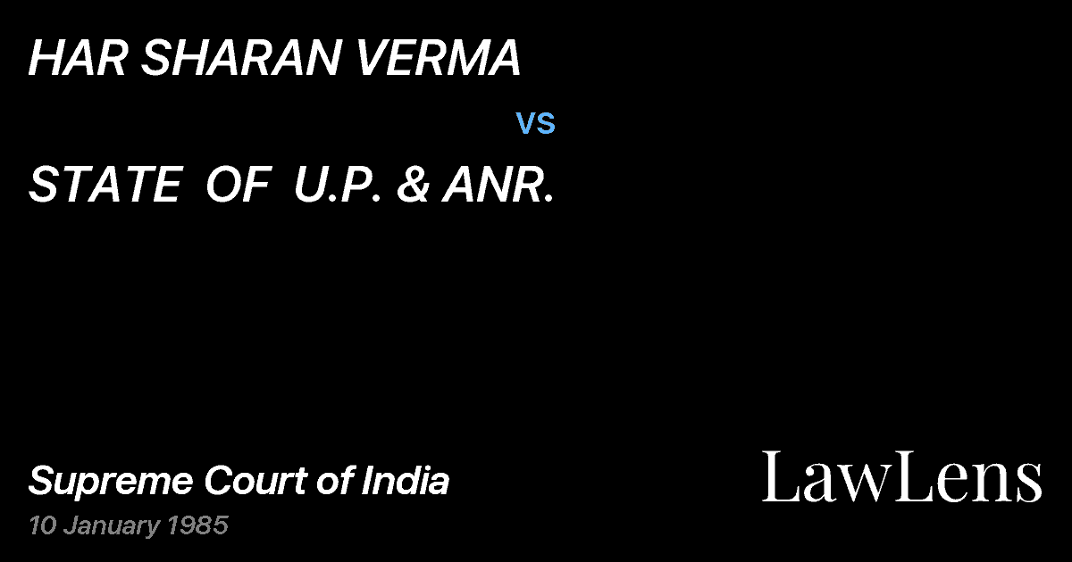 Preview image for HAR SHARAN VERMA vs. STATE  OF  U.P. & ANR.