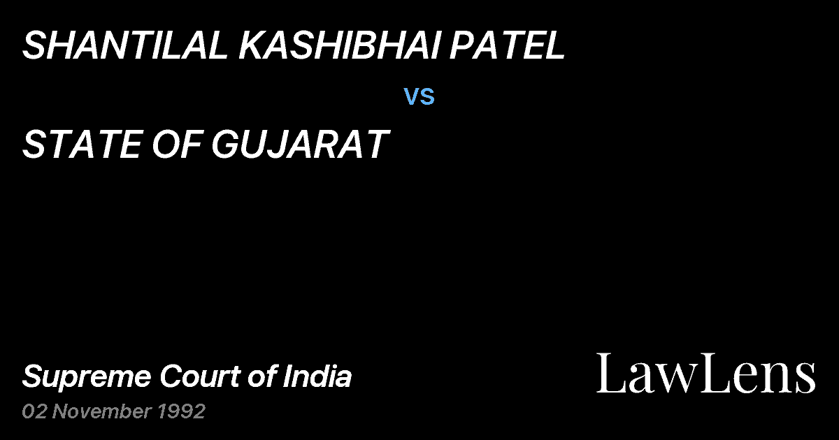 Preview image for SHANTILAL KASHIBHAI PATEL vs. STATE OF GUJARAT