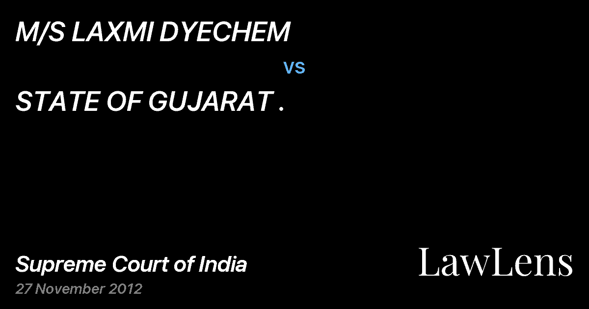 Preview image for M/S LAXMI DYECHEM vs. STATE OF GUJARAT .