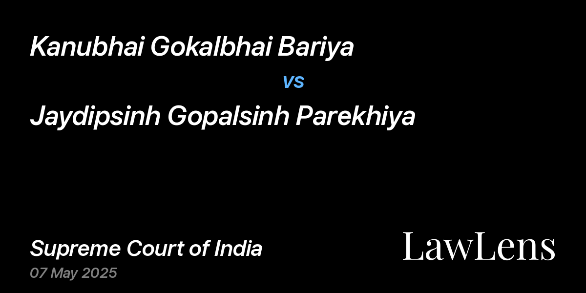 Preview image for Kanubhai Gokalbhai Bariya vs. Jaydipsinh Gopalsinh Parekhiya