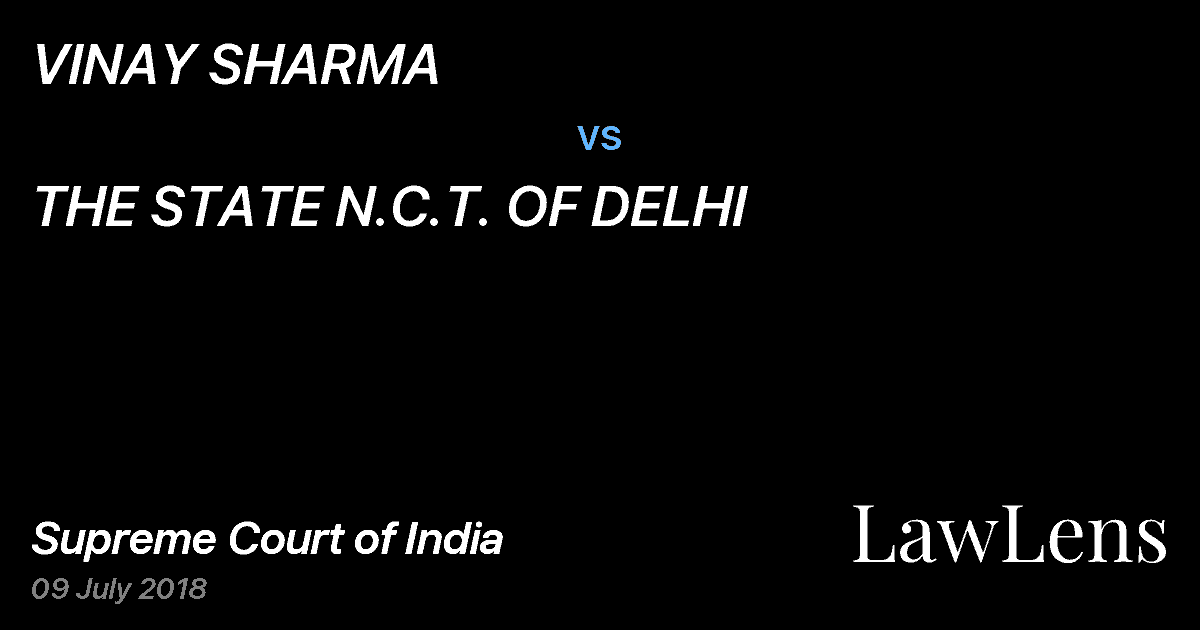 Preview image for VINAY SHARMA vs. THE STATE N.C.T. OF DELHI