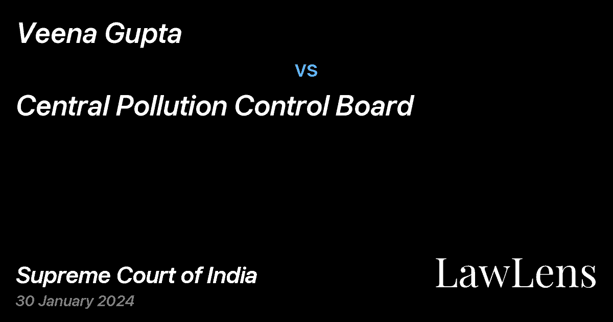 Preview image for Veena Gupta vs. Central Pollution Control Board