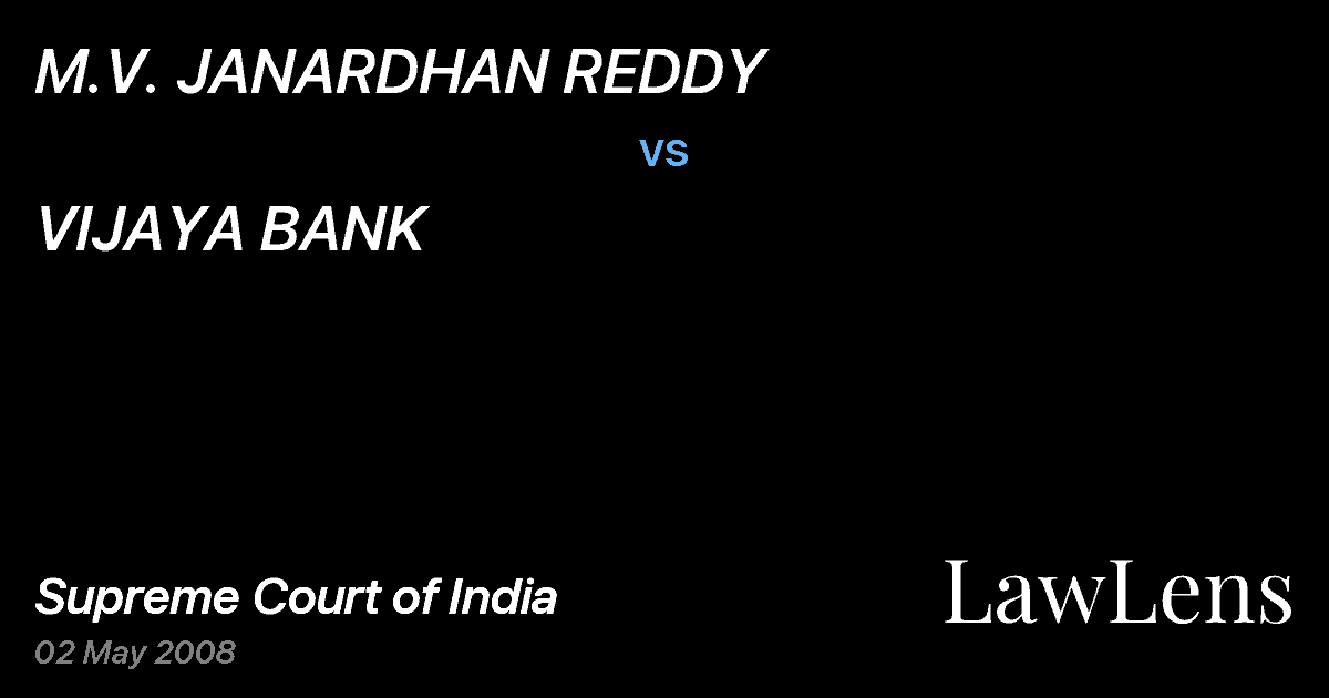 Preview image for M.V. JANARDHAN REDDY vs. VIJAYA BANK