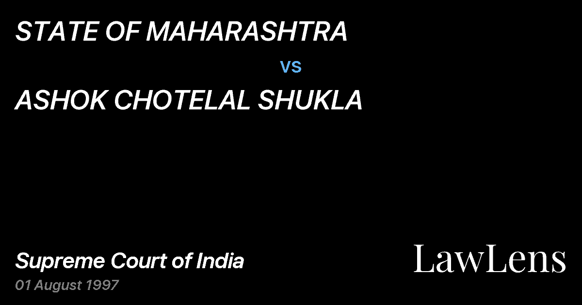 Preview image for STATE OF MAHARASHTRA vs. ASHOK CHOTELAL SHUKLA