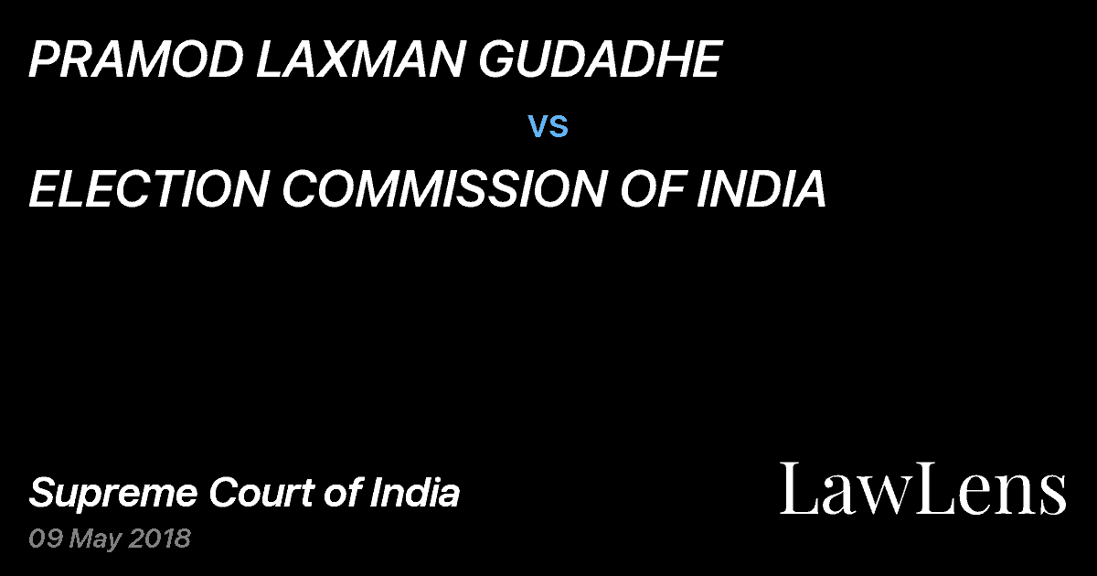 Preview image for PRAMOD LAXMAN GUDADHE vs. ELECTION COMMISSION OF INDIA