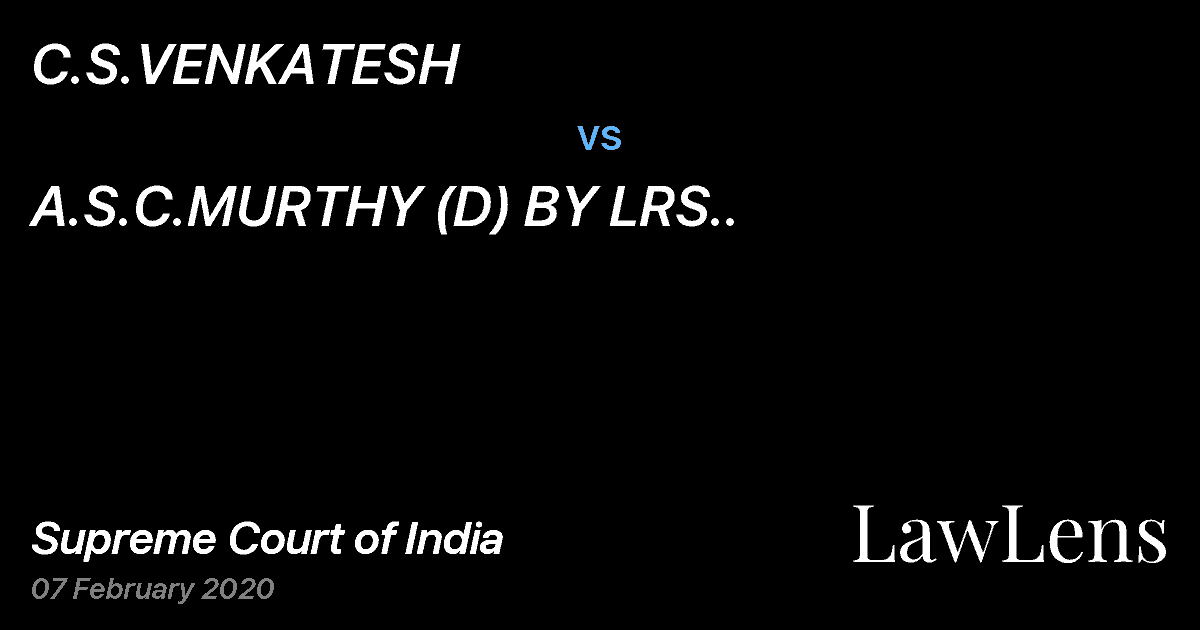 Preview image for C.S.VENKATESH vs. A.S.C.MURTHY (D) BY LRS..