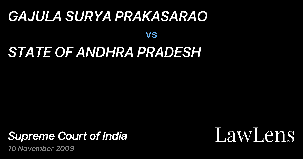 Preview image for GAJULA SURYA PRAKASARAO vs. STATE OF ANDHRA PRADESH
