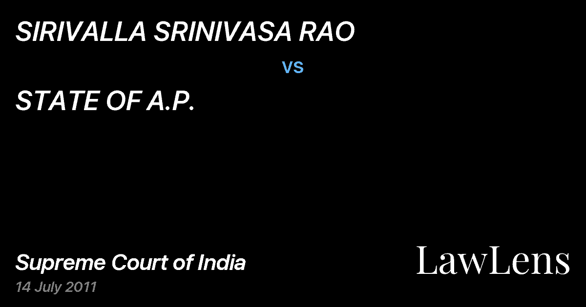 Preview image for SIRIVALLA SRINIVASA RAO vs. STATE OF A.P.