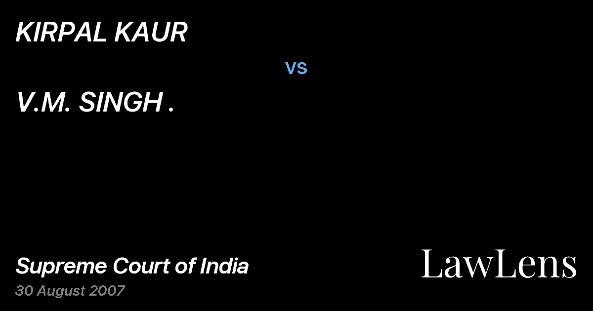 Preview image for KIRPAL KAUR vs. V.M. SINGH .