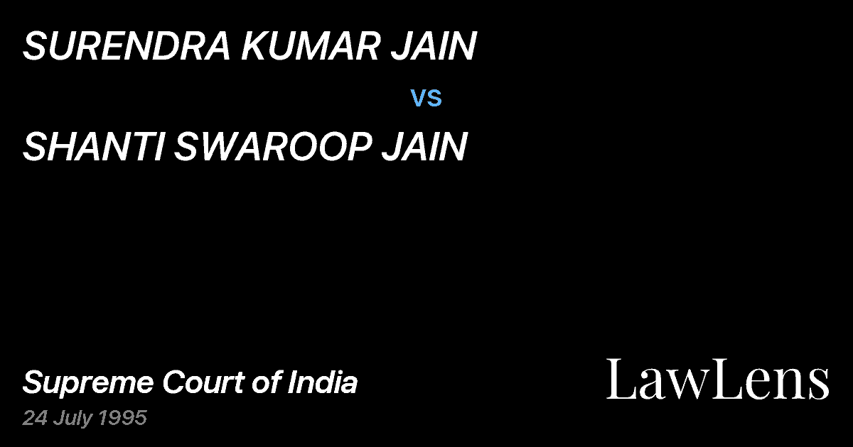 Preview image for SURENDRA KUMAR JAIN vs. SHANTI SWAROOP JAIN