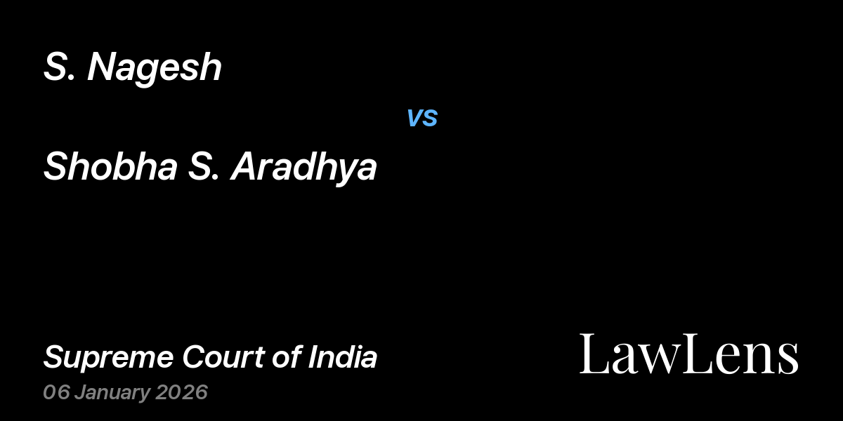 Preview image for S. Nagesh vs. Shobha S. Aradhya