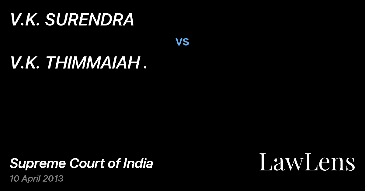 Preview image for V.K. SURENDRA vs. V.K. THIMMAIAH .