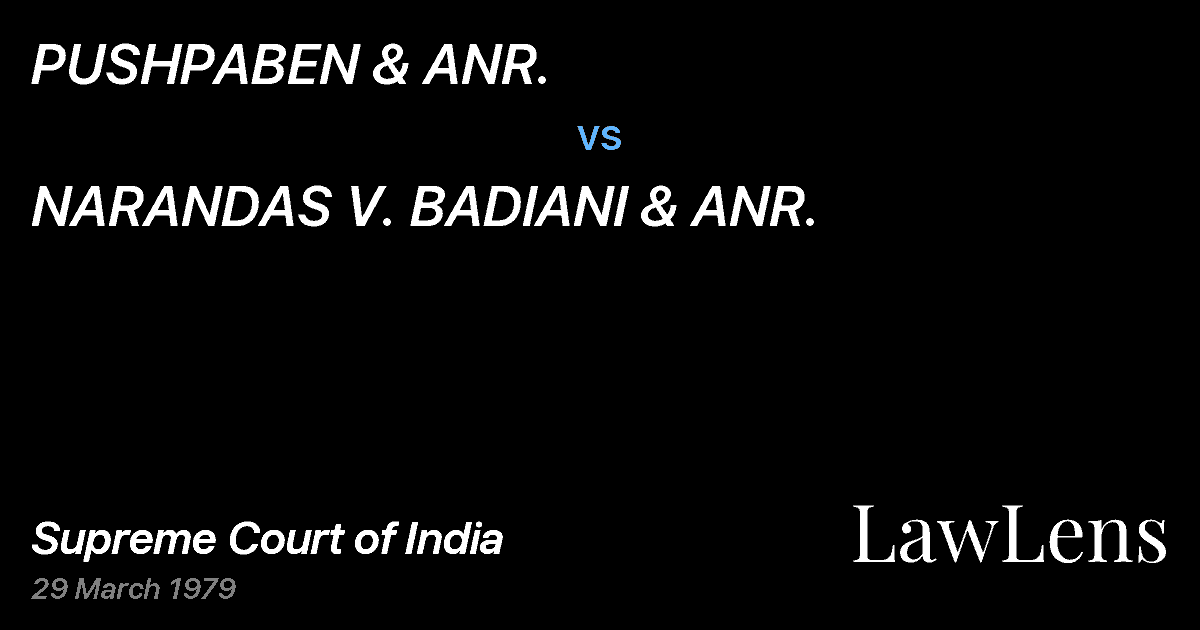 Preview image for PUSHPABEN & ANR. vs. NARANDAS V. BADIANI & ANR.