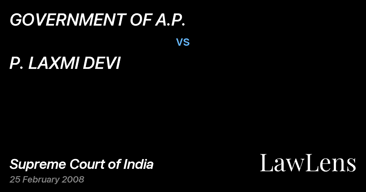 Preview image for GOVERNMENT OF A.P. vs. P. LAXMI DEVI