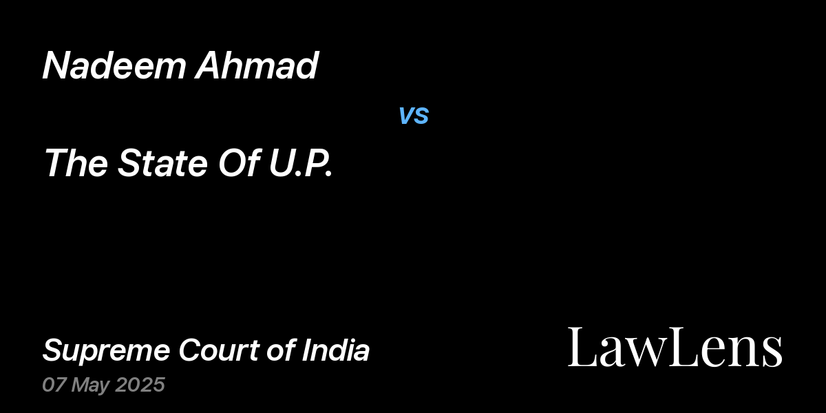 Preview image for Nadeem Ahmad vs. The State Of U.P.