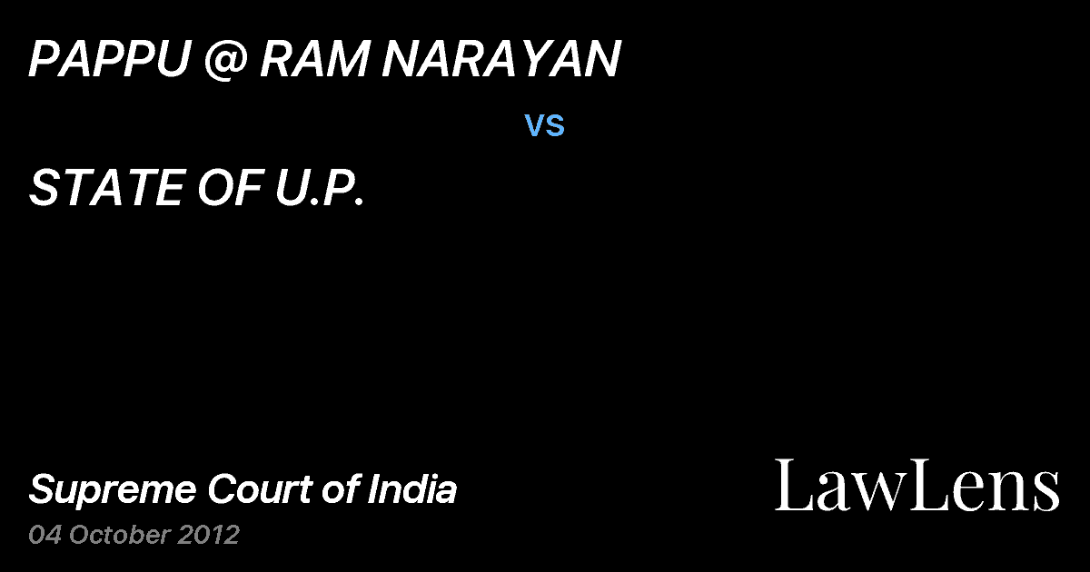 Preview image for PAPPU @ RAM NARAYAN vs. STATE OF U.P.