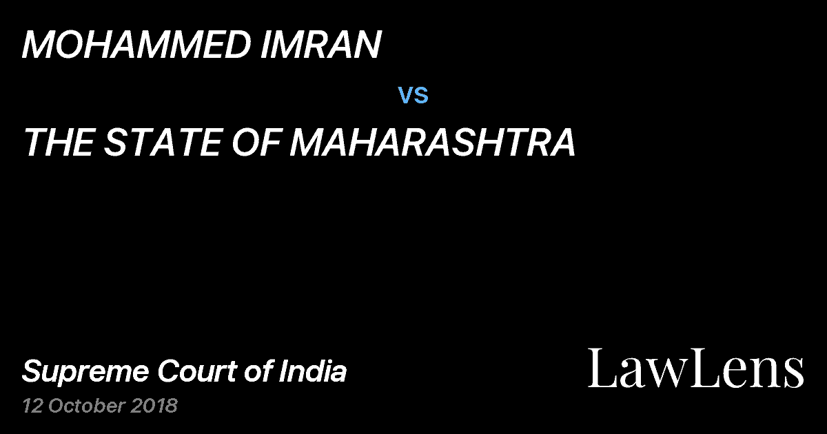 Preview image for MOHAMMED IMRAN vs. THE STATE OF MAHARASHTRA
