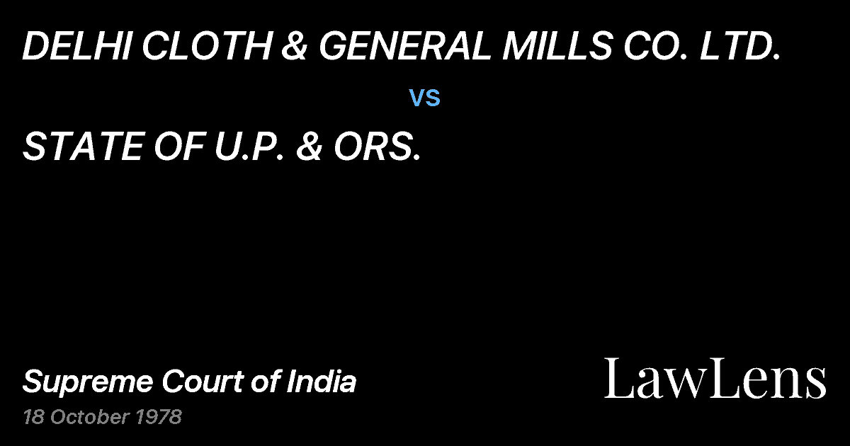 Preview image for DELHI CLOTH & GENERAL MILLS CO. LTD. vs. STATE OF U.P. & ORS.