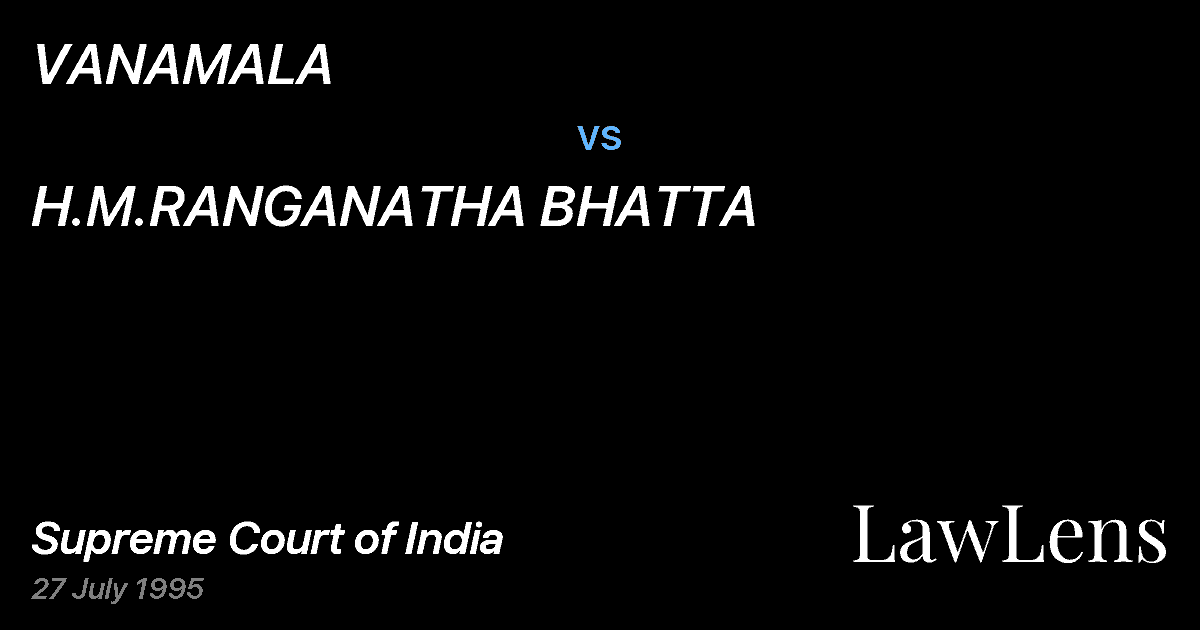 Preview image for VANAMALA vs. H.M.RANGANATHA BHATTA