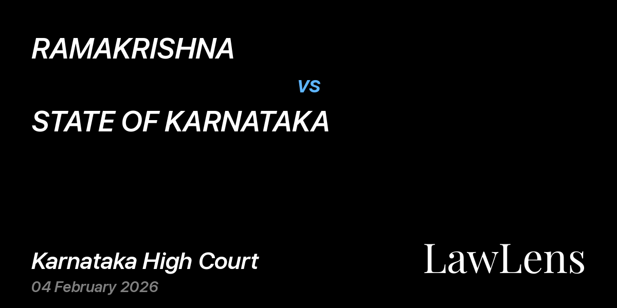 Preview image for RAMAKRISHNA vs. STATE OF KARNATAKA