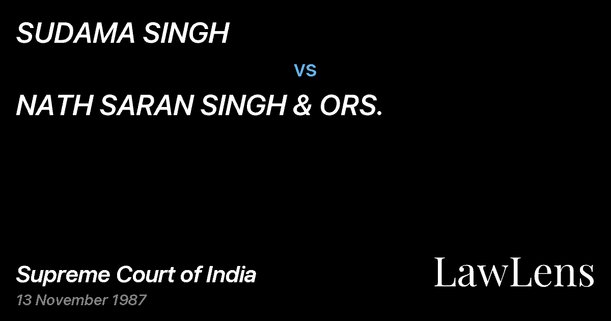 Preview image for SUDAMA SINGH vs. NATH SARAN SINGH & ORS.