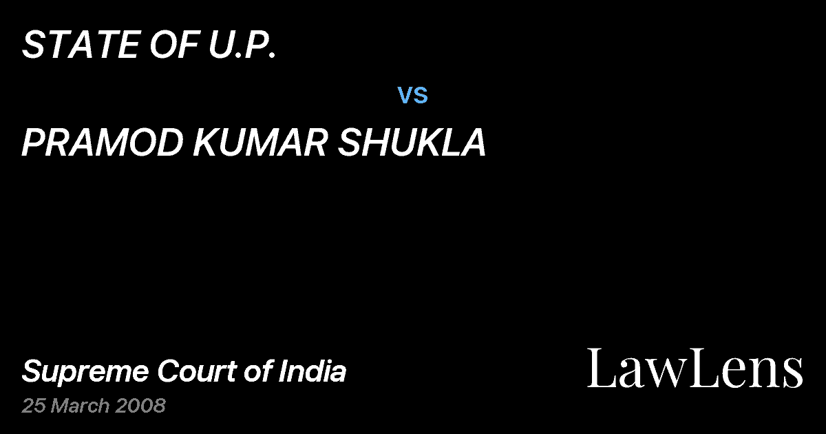 Preview image for STATE OF U.P. vs. PRAMOD KUMAR SHUKLA