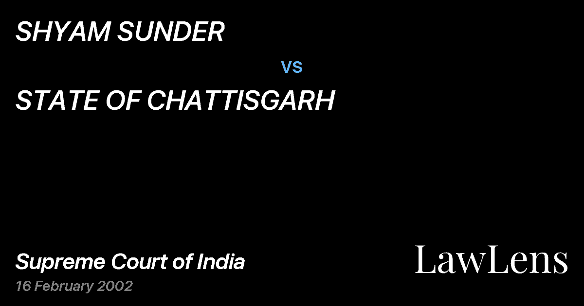 Preview image for SHYAM SUNDER vs. STATE OF CHATTISGARH