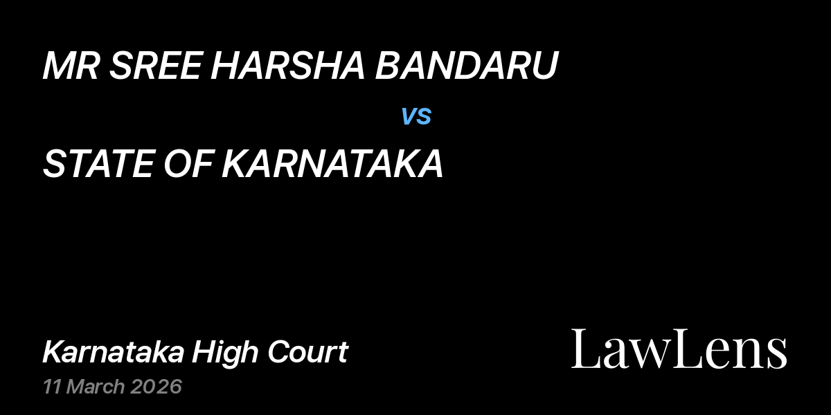 Preview image for MR SREE HARSHA BANDARU vs. STATE OF KARNATAKA