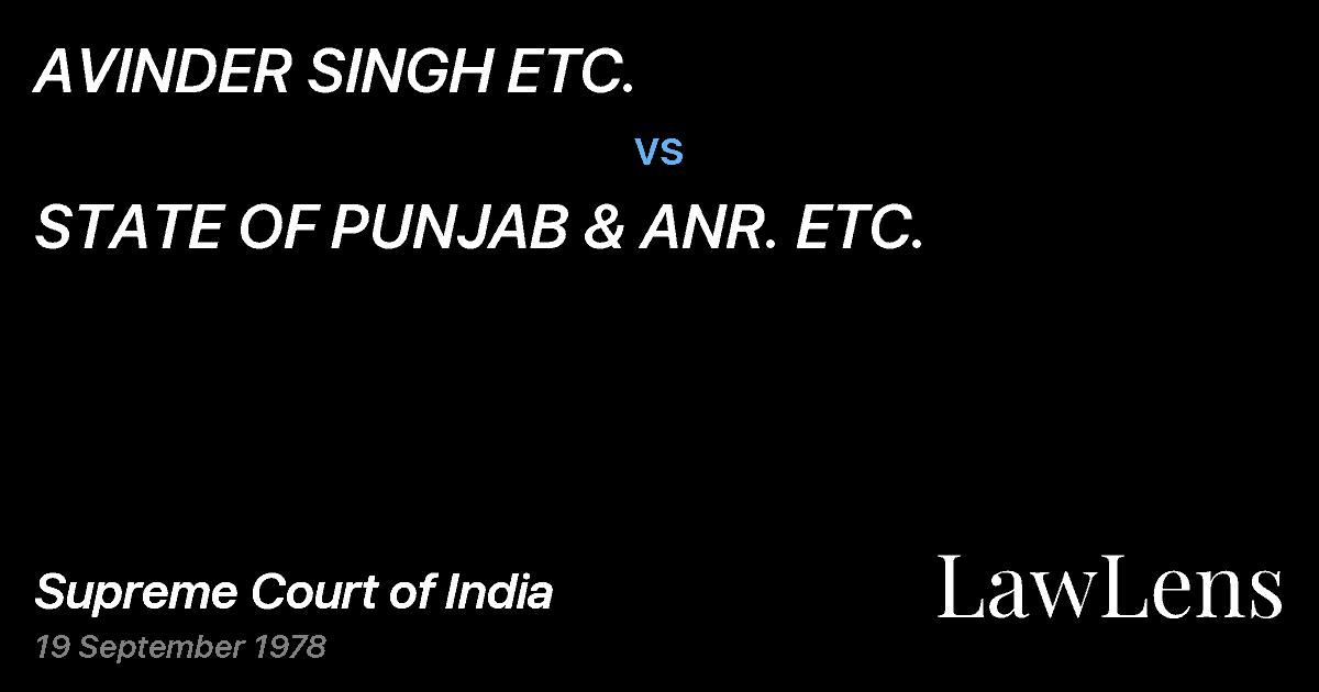 Preview image for AVINDER SINGH ETC. vs. STATE OF PUNJAB & ANR. ETC.