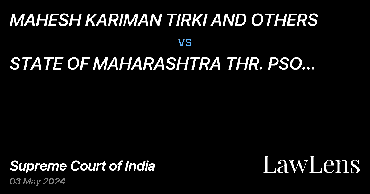 Preview image for MAHESH KARIMAN TIRKI AND OTHERS  vs.  STATE OF MAHARASHTRA THR. PSO AHERI GADCHIROLI