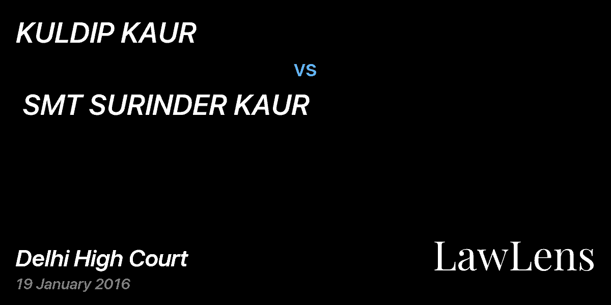 Preview image for KULDIP KAUR vs. SMT SURINDER KAUR