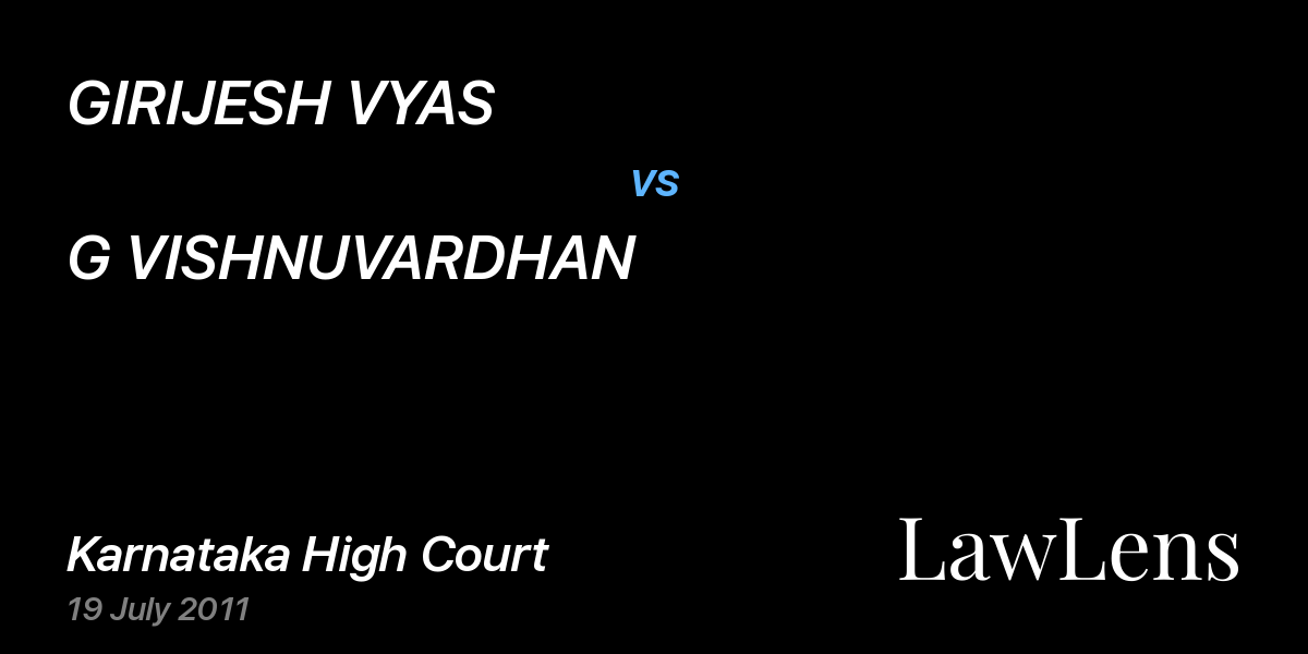 Preview image for GIRIJESH VYAS vs. G VISHNUVARDHAN