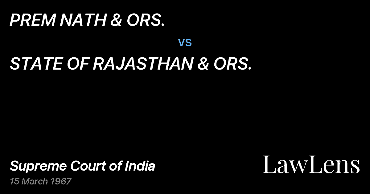 Preview image for PREM NATH & ORS. vs. STATE OF RAJASTHAN & ORS.
