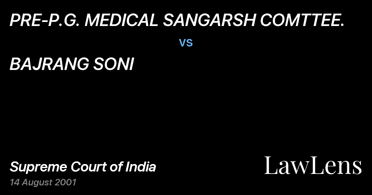 Preview image for PRE-P.G. MEDICAL SANGARSH COMTTEE. vs. BAJRANG SONI