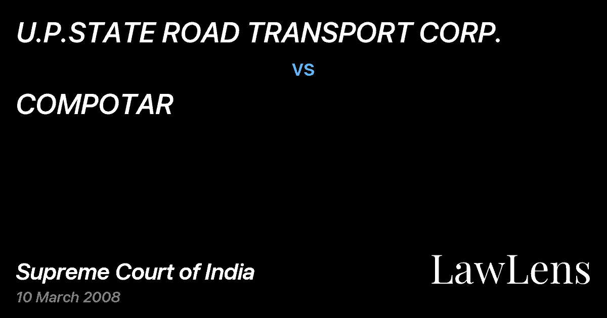 Preview image for U.P.STATE ROAD TRANSPORT CORP. vs. COMPOTAR
