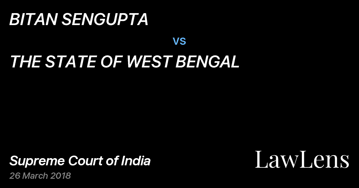 Preview image for BITAN SENGUPTA vs. THE STATE OF WEST BENGAL