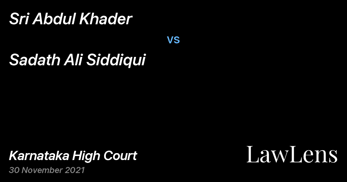 Preview image for Sri Abdul Khader vs. Sadath Ali Siddiqui