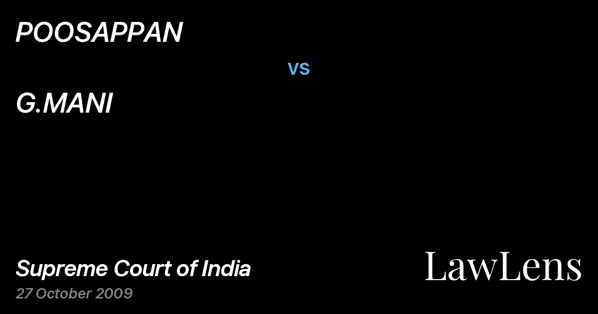 Preview image for POOSAPPAN vs. G.MANI