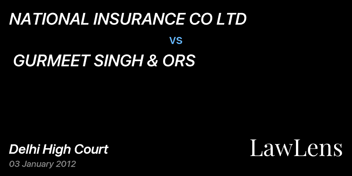 Preview image for NATIONAL INSURANCE CO LTD  vs.  GURMEET SINGH & ORS
