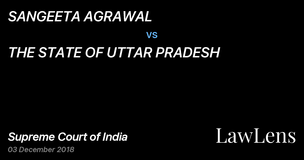 Preview image for SANGEETA AGRAWAL vs. THE STATE OF UTTAR PRADESH