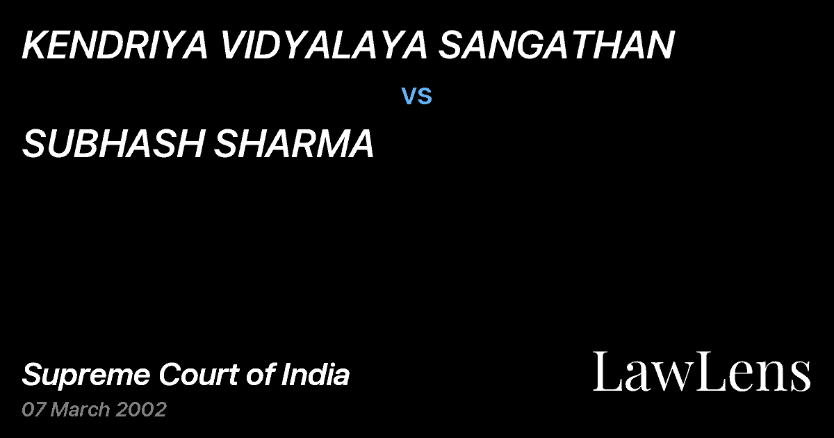 Preview image for KENDRIYA VIDYALAYA SANGATHAN vs. SUBHASH SHARMA